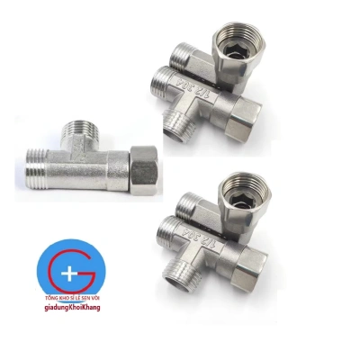 Tê chia nước bồn cầu 2 ren ốc xoay inox - Giá 27.000 VND, tê cầu, tê chia cầu 6 Tê chia nước bồn cầu 2 ren ốc xoay inox - Giá 27.000 VND, tê cầu, tê chia cầu 6