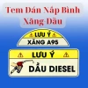 Tem bảo vệ động cơ xe tránh đổ nhầm xăng A95 và dầu Diesel - Giá chỉ 12.660 VND