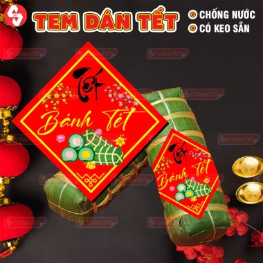 Tem Dán Bánh Tét Tết 2.026 Bính Ngọ Hình Thoi Nhựa Vinyl Chống Nước Cắt Sẵn Keo Nhiều Size 4 Tem Dán Bánh Tét Tết 2.026 Bính Ngọ Hình Thoi Nhựa Vinyl Chống Nước Cắt Sẵn Keo Nhiều Size 4