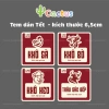 Tem dán khô gà, bò, heo Bộ tem Tết, chúc mừng Năm Mới, giá 25.000đ