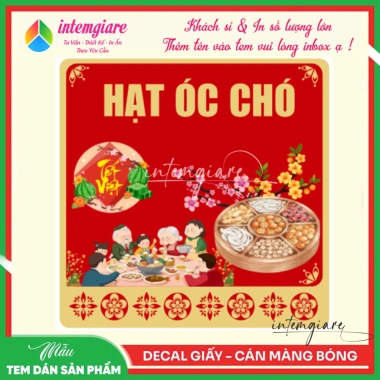 Tem Dán Mứt Tết Đa Dạng: Dừa, Macca, Điều, Hạnh Nhân – Giá 18.000 VNĐ