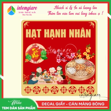 Tem Dán Mứt Tết Đa Dạng: Dừa, Macca, Điều, Hạnh Nhân – Giá 18.000 VNĐ