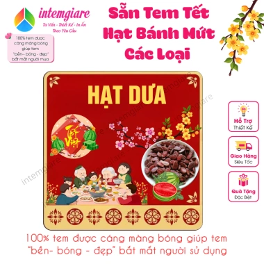 Tem Dán Mứt Tết Decal - Mứt Dừa, Hạt Macca, Hạt Điều, Hạt Hạnh Nhân, Giá 19.000 4 Tem Dán Mứt Tết Decal - Mứt Dừa, Hạt Macca, Hạt Điều, Hạt Hạnh Nhân, Giá 19.000 4