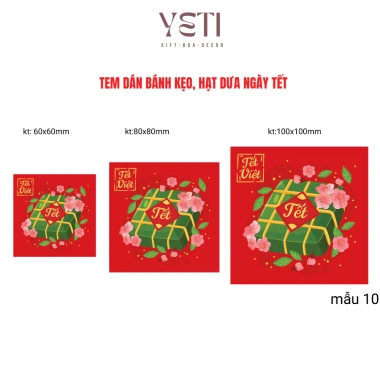Tem dán ngày Tết decal tự dính - Vuông, thoi, dán bánh kẹo, hoa quả, hạt dưa - 25.000 VND 8