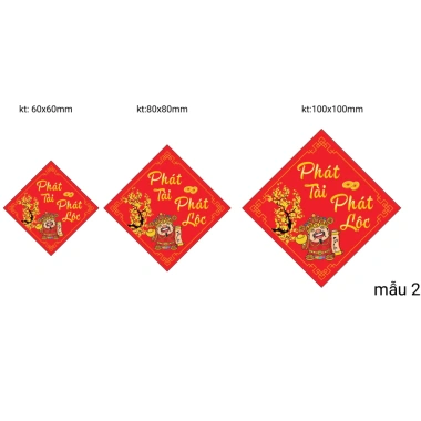 Tem dán ngày Tết decal tự dính - Vuông, thoi, dán bánh kẹo, hoa quả, hạt dưa - 25.000 VND 10