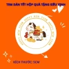 Tem dán nhãn Tết 5cm - 50 miếng, chống nước, dễ bóc, trang trí hộp quà, quà tặng - 15.000 VND