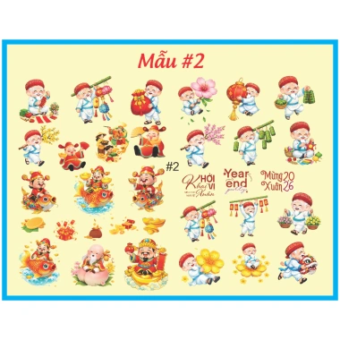 Tem Dán Sticker Tết 2.026 Nổi 3D - Chống Nước, Siêu Bền, Dán Chất Liệu, Giá 45k