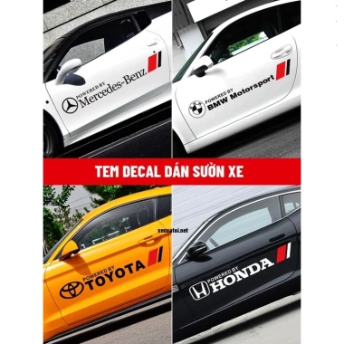 Tem dán sườn xe ô tô thể thao 1 đôi - Logo hãng xe 567.221, giá chỉ 80.000đ