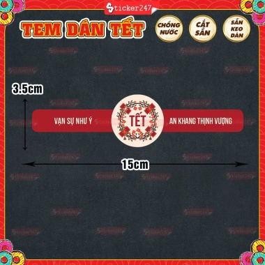 Tem Dán Tết An Khang Decal Hủ Thủy Tinh Chống Nước Chúc Mừng Năm Mới Giá 12.5k