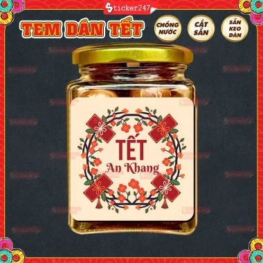 Tem Dán Tết An Khang Decal Hủ Thủy Tinh Chống Nước Chúc Mừng Năm Mới Giá 12.5k