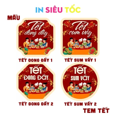 Tem dán Tết cắt sẵn 2.026 - Nhãn dán sum vầy, chúc mừng năm mới, chỉ 18.000đ
