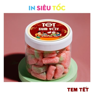 Tem dán Tết cắt sẵn 2.026 - Nhãn dán sum vầy, chúc mừng năm mới, chỉ 18.000đ