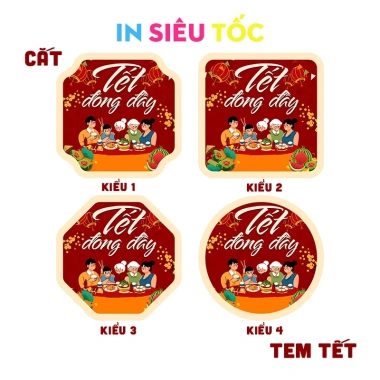 Tem dán Tết cắt sẵn 2.026 - Nhãn dán sum vầy, chúc mừng năm mới, chỉ 18.000đ