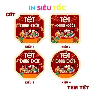 Tem dán Tết cắt sẵn 2.026 - Nhãn dán sum vầy, chúc mừng năm mới, chỉ 18.000đ