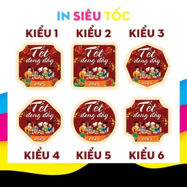Tem dán Tết cắt sẵn 66x66mm 20 miếng - Nhãn chúc mừng Năm Mới giá 18.000đ 2
