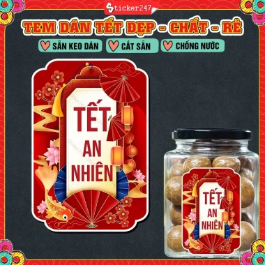 Tem Dán Tết Chống Nước Cắt Sẵn - Đong Đầy, An Nhiên, Xuân Như Ý - 22.500₫ 9