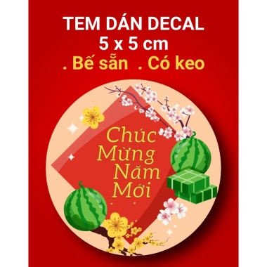 Tem Dán Tết Chúc Mừng Năm Mới Keo Sẵn Trang Trí Nhiều Kích Thước 13.800 VND