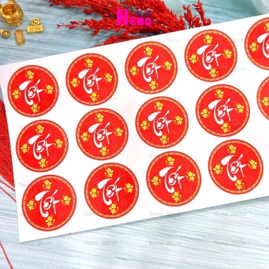 Tem Dán Tết Đa Dạng Hình Tròn Thoi Vuông - Trang Trí Hộp Quà, Bánh, Kẹo, Mứt - Giá Ưu Đãi 15.800₫ - Giá Gốc 19.276₫ 4