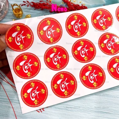 Tem Dán Tết Đa Dạng Hình Tròn Thoi Vuông - Trang Trí Hộp Quà, Bánh, Kẹo, Mứt - Giá Ưu Đãi 15.800₫ - Giá Gốc 19.276₫ 5