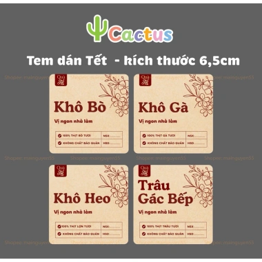 Tem dán Tết khô đa năng: gà, heo, bò, trâu gác bếp - Giá chỉ 25.000đ, giảm mạnh
