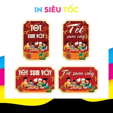 Tem dán Tết sum vầy - Nhãn dán chúc mừng Năm Mới, Giá ưu đãi 18.000₫