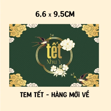 Tem dán Tết trộn 4 mẫu Hình dán giỏ quà bánh kẹo chữ nhật 6,6x9,5cm giá 25.500 VND