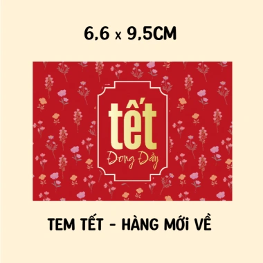 Tem dán Tết trộn 4 mẫu Hình dán giỏ quà bánh kẹo chữ nhật 6,6x9,5cm giá 25.500 VND 3 Tem dán Tết trộn 4 mẫu Hình dán giỏ quà bánh kẹo chữ nhật 6,6x9,5cm giá 25.500 VND 3