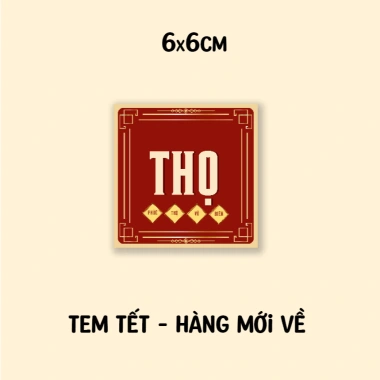 Tem dán Tết vuông 6x6cm 4 mẫu trộn Phúc Lộc Thọ Cát - Trang trí quà tặng giá 22.000 VND 4 Tem dán Tết vuông 6x6cm 4 mẫu trộn Phúc Lộc Thọ Cát - Trang trí quà tặng giá 22.000 VND 4