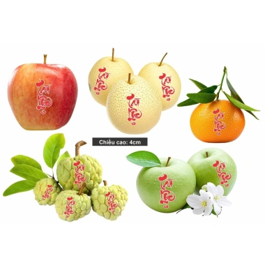 Tem dán trái cây trang trí Chữ Tài Lộc Rau củ quả 80 hình 4cm - Giá chỉ 90.200₫