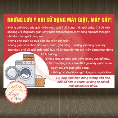 Tem Decal Bóc Dán Keo Sẵn Chống Nước Chống Phai - Lưu Ý Máy Giặt Sấy 16.000 VND 9