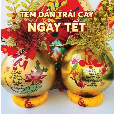 Tem Decal Trái Cây Câu Chúc - Kháng Nước, Dính Lâu, Màu Sắc Nổi Bật, Giá Xưởng