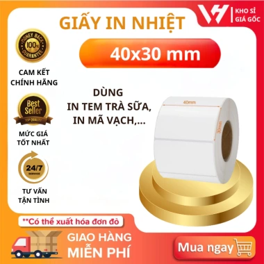 Tem in nhiệt 50x30mm - In mã dán cốc trà sữa, 800 tem 30m, sắc nét, giá 19.900 VND 7 Tem in nhiệt 50x30mm - In mã dán cốc trà sữa, 800 tem 30m, sắc nét, giá 19.900 VND 7