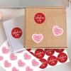 Tem nhãn dán tròn đỏ hồng Valentine TE81 - 10 tờ sticker trái tim dán hộp túi quà 28.000đ