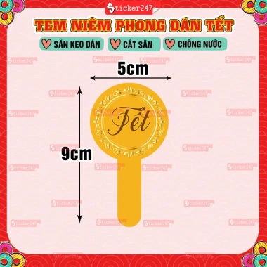Tem Niêm Phong Dán Tết Sang Trọng - Chống Nước, Dán Hủ Thủy Tinh, Yến Sào, Hạt, Mứt Tết - Giá 22.500₫ 6