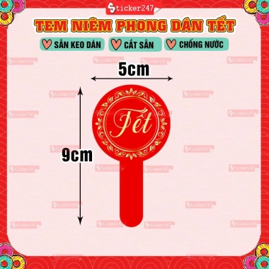 Tem Niêm Phong Dán Tết Sang Trọng - Chống Nước, Dán Hủ Thủy Tinh, Yến Sào, Hạt, Mứt Tết - Giá 22.500₫ 9
