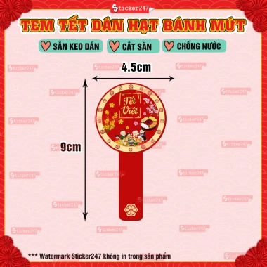 Tem niêm phong Tết 2.026 - Decal nhựa vinyl chống nước dán nắp hũ PET và thủy tinh sang trọng giảm giá 22.5k
