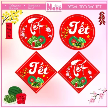 Tem Tết 2.026 Đa Năng Dán Decor Hộp Quà, Giỏ Quà, Bánh Kẹo - Decal Tươi Sáng, Sẵn Keo, Giá 15.800₫
