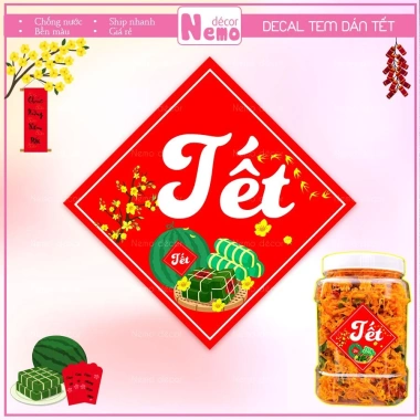 Tem Tết 2.026 Đa Năng Dán Decor Hộp Quà, Giỏ Quà, Bánh Kẹo - Decal Tươi Sáng, Sẵn Keo, Giá 15.800₫