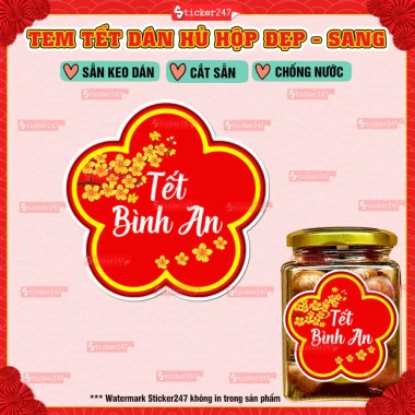 Tem Tết 2.026 Hình Bông Hoa Trang Trí Hũ Mứt Bánh Kẹo – Decal Chống Nước Cắt Sẵn Dán Hũ PET, Thủy Tinh, Nhựa Giá 24.500 8