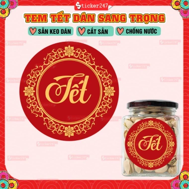 Tem Tết 2.026 Hình Tròn Sang Trọng – Decal Nhựa Chống Nước Dán Hũ PET, Thủy Tinh, Hộp Quà Cao Cấp - Giá Ưu Đãi 22.500₫ 5