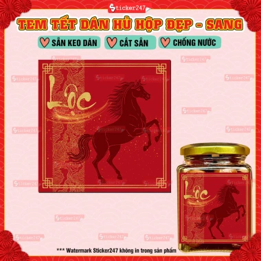 Tem Tết Bính Ngọ Thư Pháp 2.026: Decal chống nước dán hũ thủy tinh, hộp bánh kẹo, mứt, hủ PET, Giá chỉ 24.500đ 4