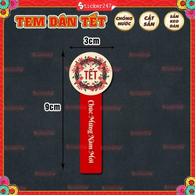 Tem Tết Chúc Mừng Năm Mới An Khang Như Ý - Chống Nước, Dán Hủ Thủy Tinh, Hạt Điều Macca 6 Tem Tết Chúc Mừng Năm Mới An Khang Như Ý - Chống Nước, Dán Hủ Thủy Tinh, Hạt Điều Macca 6