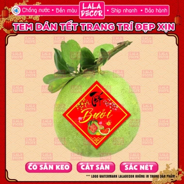 Tem Tết Dán Bánh Chưng Dưa Hấu Bưởi Sticker Hình Thoi 2.026 TET82 Giá 21.500 7