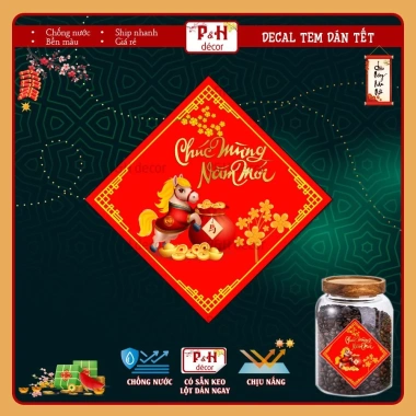 Tem Tết dán hộp, hủ, chai, lọ đa kích thước, chống nước - Dán mứt, bánh kẹo, quà Tết Bính Ngọ, chỉ 19.900₫ 3