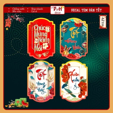 Tem Tết dán hộp, hủ, chai, lọ đa kích thước, chống nước - Giá chỉ 19.900₫