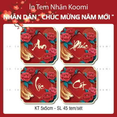 Tem Tết Dán Hủ 2.024 - Tem Chúc Mừng Năm Mới, Tem Dán Hạt Giá 29.000 VND - Giá Gốc 36.540, Giảm Giá Đặc Biệt