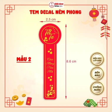 Tem Tết Dán Niêm Phong Hộp Quà, Giỏ Quà, Hộp Bánh Kẹo, Mứt - Decal Trang Trí Tết Cổ Truyền Nhãn Tươi Sáng Giá 21.500 VNĐ 7