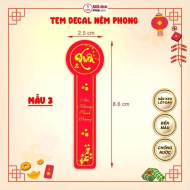 Tem Tết Dán Niêm Phong Hộp Quà, Giỏ Quà, Hộp Bánh Kẹo, Mứt - Decal Trang Trí Tết Cổ Truyền Nhãn Tươi Sáng Giá 21.500 VNĐ 8