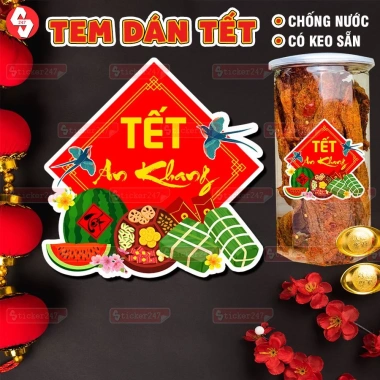 Tem Tết Decal An Khang Chống Nước – Sticker Cắt Sẵn Nhiều Kích Thước Trang Trí Hộp Bánh, Kẹo, Mứt – Giá ưu đãi 21.500đ