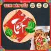 Tem Tết Decal Dán Chữ Dưa Hấu, Bánh Chưng Tròn – Chống Nước, Cắt Sẵn, Trang Trí Tết
